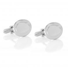Oval Engravable Sterling Silver Cufflinks