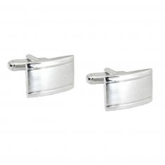 Sterling Two Tone Engravable Cuff Links