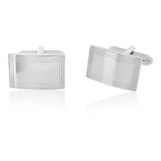 Curved Silver Geometric Cuff Links