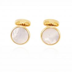 Elegant Mother of Pearl Gold Cufflinks