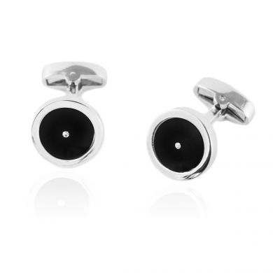Black Crystal Accented Cufflinks