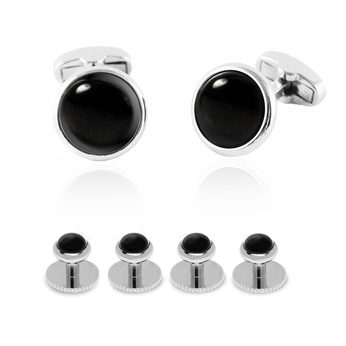 Midnight Black Tuxedo Stud Set Cufflinks Depot