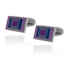 Purple and Blue Rectangle Cufflinks