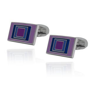 Purple and Blue Rectangle Cufflinks