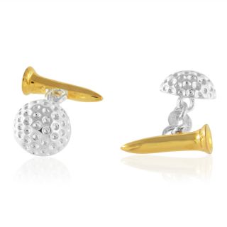 Two-Toned Golf Ball & Tee Cufflinks