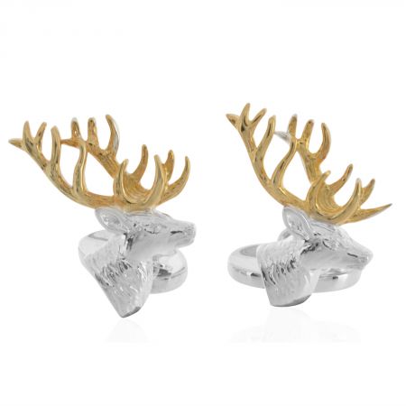 Silver Pewter English Hand Made Stag Mens High Quality Cufflinks Silver Pewter English Hand Made Stag Mens High Quality Cufflinks