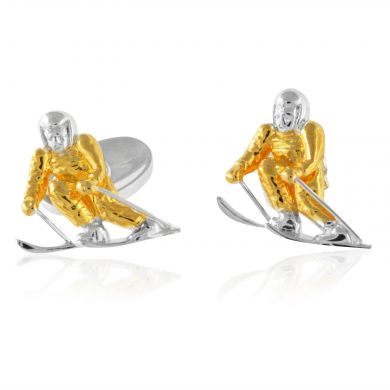 Two-Toned Skier Cufflinks