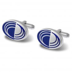 Blue Oval Swirl Cufflinks