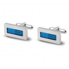 Blue Fabric Ribbon Cufflinks