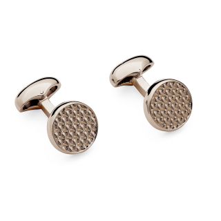 Basket Weave Rose Gold Cufflinks