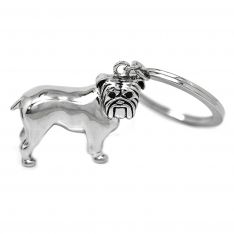 Silver Bulldog Keychain