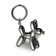 Gunmetal Balloon Dog Keychain