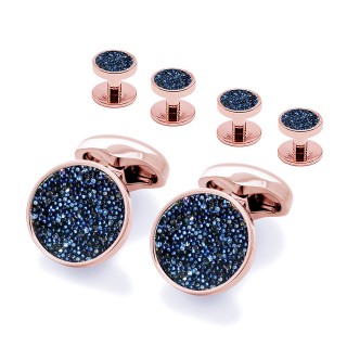 Blue Moondust Rose Gold Stud Set
