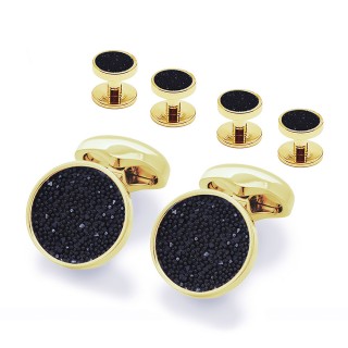 Black Moondust Gold Stud Set