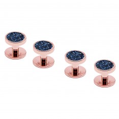 Blue Moondust Rose Gold Studs