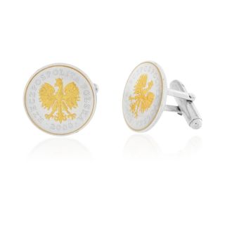 Two Tone Eagle Coin Cufflinks (Poland)