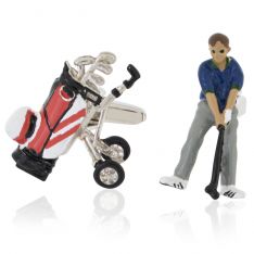 Golfer and Bag Cufflinks