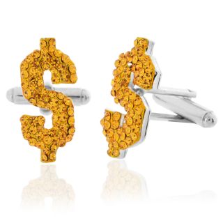 Rhinestone Dollar Cufflinks