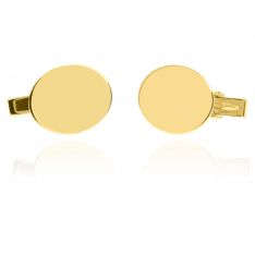 14 Karat Gold Engraved Oval Cufflinks