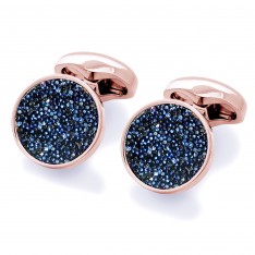 Blue Moondust Rose Gold Cufflinks
