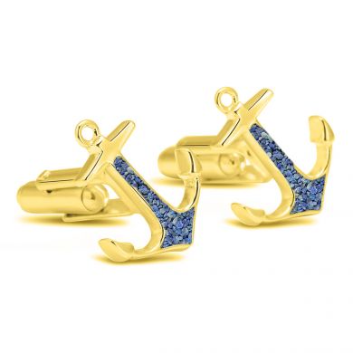 Vermeil Lapis Filled Nautical Anchor Cufflinks Vermeil Lapis Filled Nautical Anchor Cufflinks