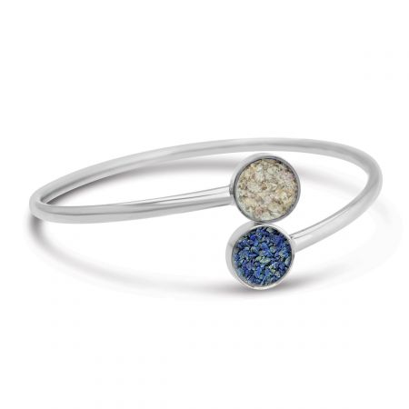 Hawaiian Shells Lapis Twisty Bypass Cuff Bracelet