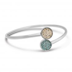 Turquoise Florida Shells Twisty Bypass Cuff Bracelet