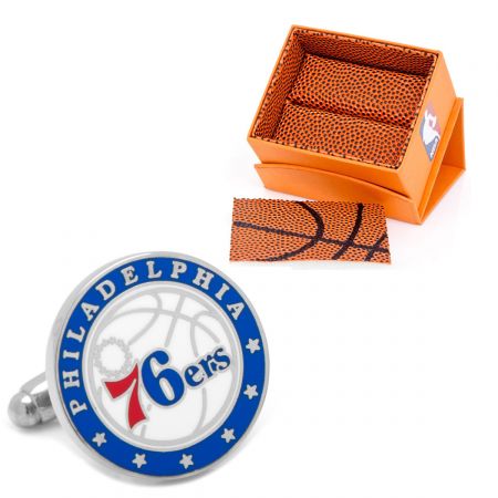Round Philadelphia 76ers Cufflinks