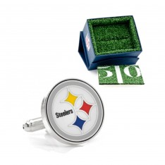 Silver Finish Pittsburgh Steelers Cufflinks