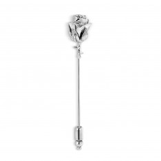 Silver Rose Lapel Pin