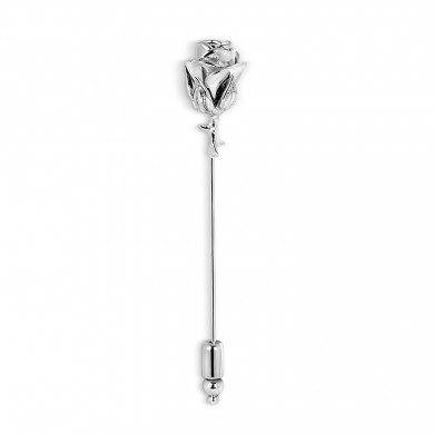 Silver Rose Lapel Pin
