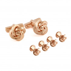Rose Gold Knot Stud Set