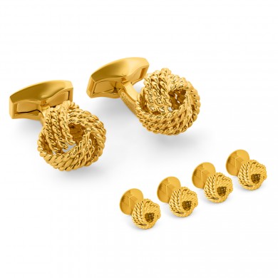 Gold Rope Knot Stud Set