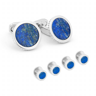 Vivid Lapis Textured Border Stud Set
