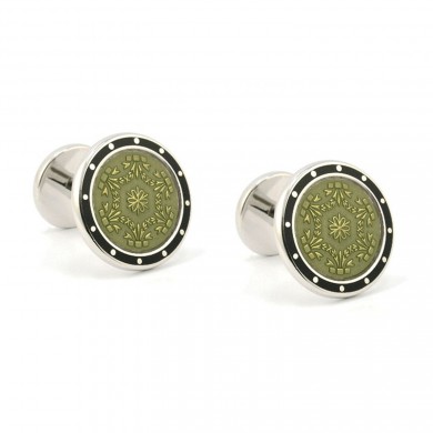 Silver French Floral Cufflink
