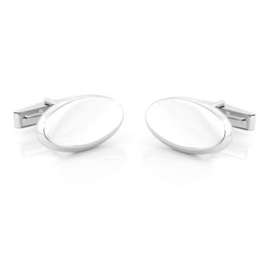 Sterling Oval Flat Top Cufflinks