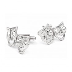 Comedy & Tragedy Silver Cufflinks