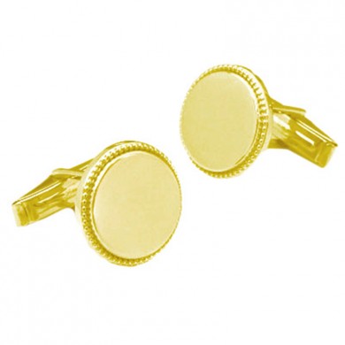 Vermeil Round Engravable Cufflinks
