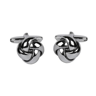 Silver Round Knot Cufflink