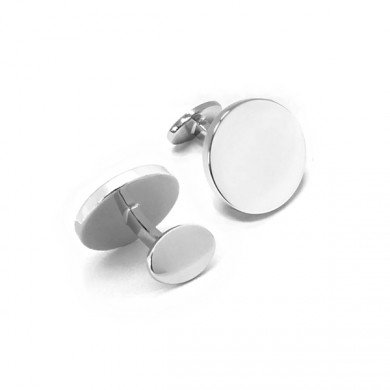 Classic Round Sterling Engravable Cufflinks