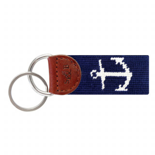 Dark Navy Anchor Key Fob