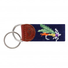 Fly Fishing Needlepoint Key Fob