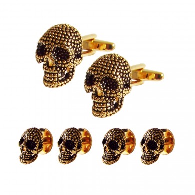 Gold Skull Stud Set