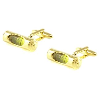 Green Level in Gold Cufflinks