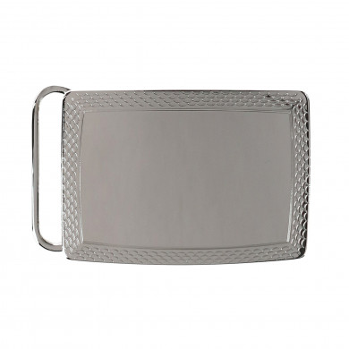 Scallop Edge Silver Belt Buckle