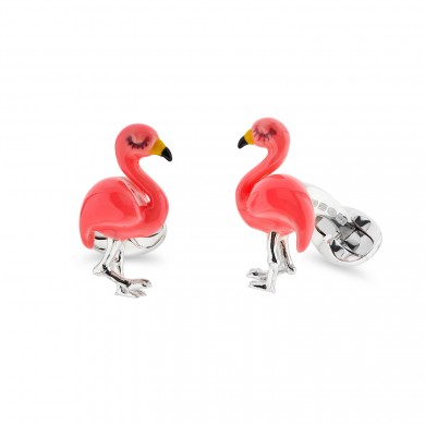 Sterling Silver Sleeping Flamingo Cufflinks