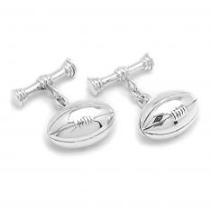 Sterling Silver Football Cufflinks