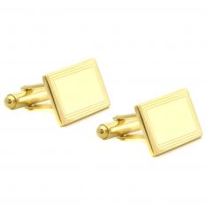 18KT Gold Plated Sterling Rectangular Cufflinks