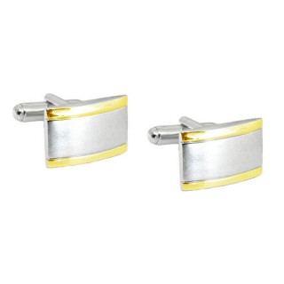Sterling Silver and Gold Two Tone Engravable Cuff Links