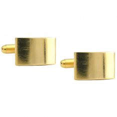 Curved Rectangular Gold Cufflinks